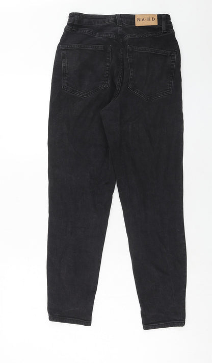 NA-KD Womens Black Polyester Skinny Jeans Size 8 Regular Zip