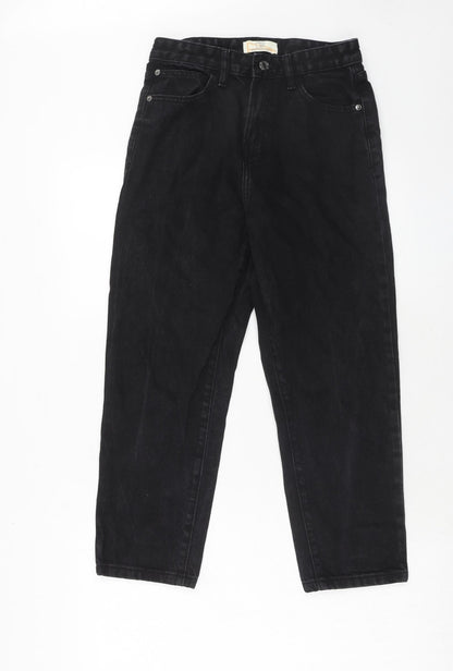 Dont think twice Womens Black Cotton Straight Jeans Size 8 Regular Zip