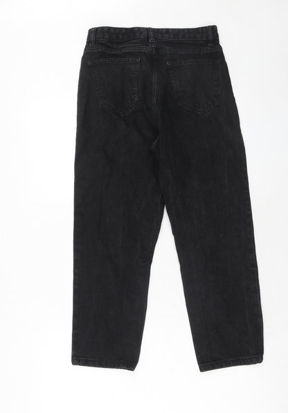 Dont think twice Womens Black Cotton Straight Jeans Size 8 Regular Zip