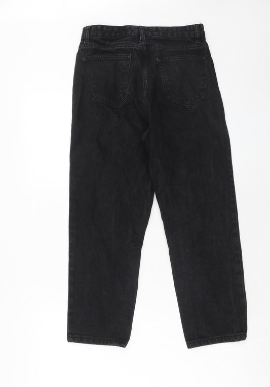 Dont think twice Womens Black Cotton Straight Jeans Size 8 Regular Zip