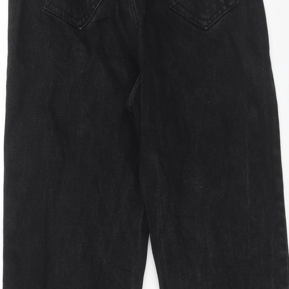 Dont think twice Womens Black Cotton Straight Jeans Size 8 Regular Zip