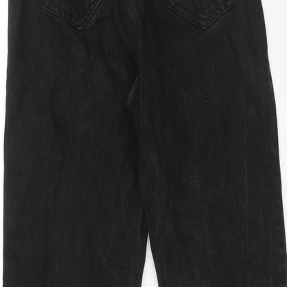 Dont think twice Womens Black Cotton Straight Jeans Size 8 Regular Zip