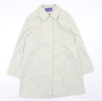 Autonomy Womens Ivory Overcoat Coat Size 14 Button