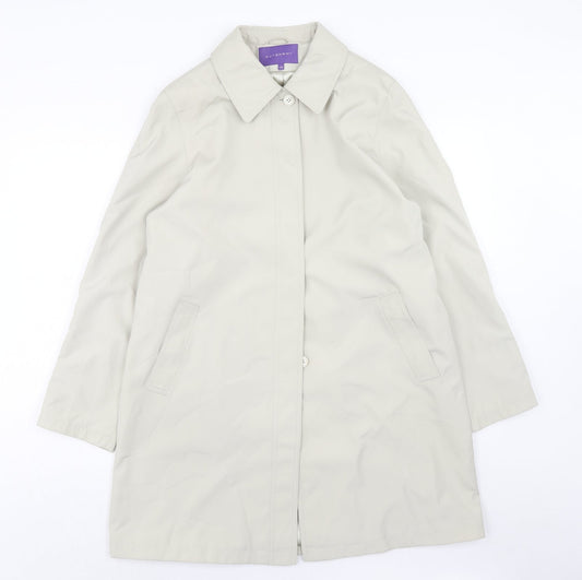 Autonomy Womens Ivory Overcoat Coat Size 14 Button