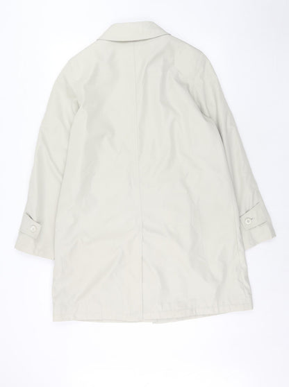 Autonomy Womens Ivory Overcoat Coat Size 14 Button