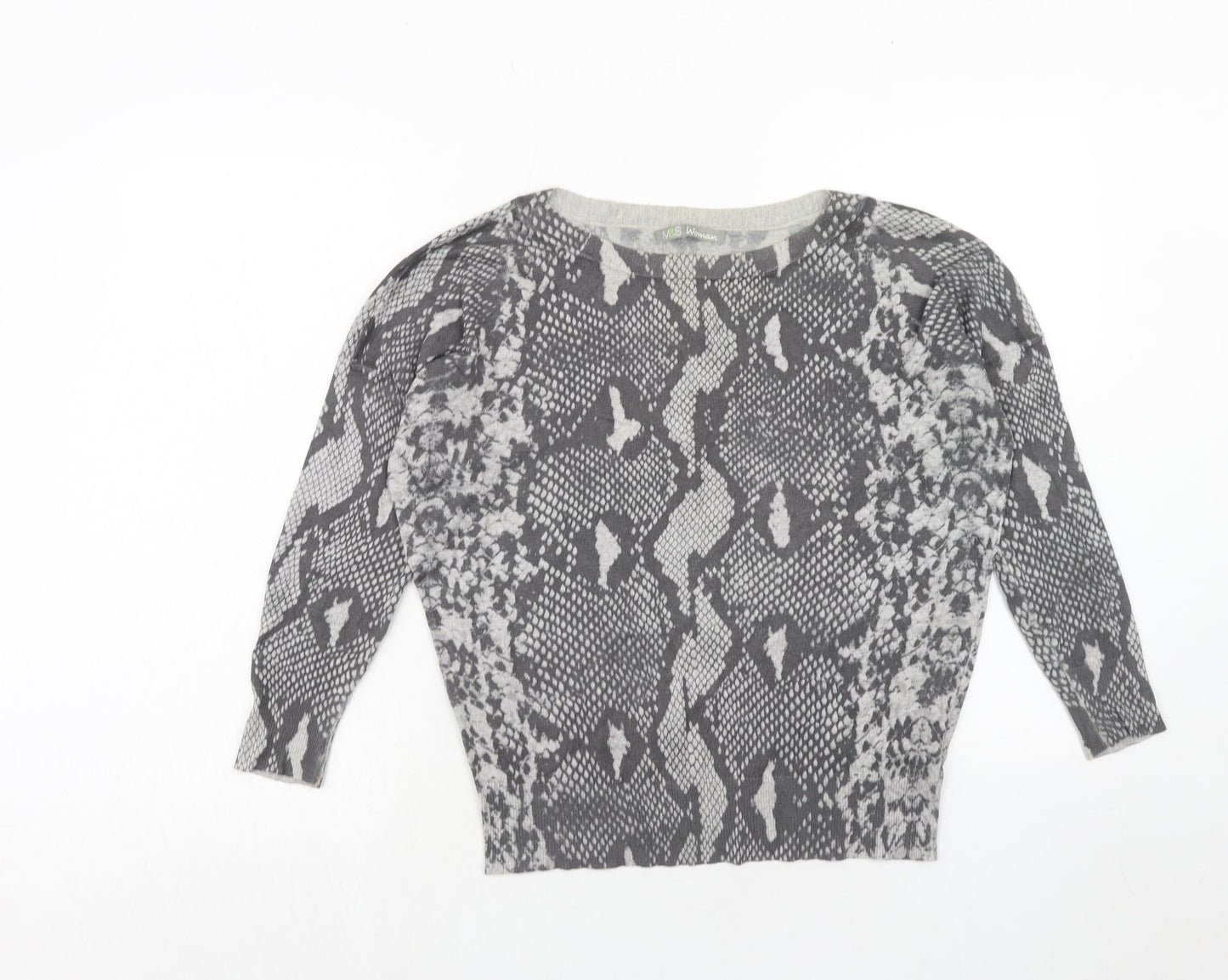 Womens UK Size 10 Marks and Spencer Grey Pullover Jumper