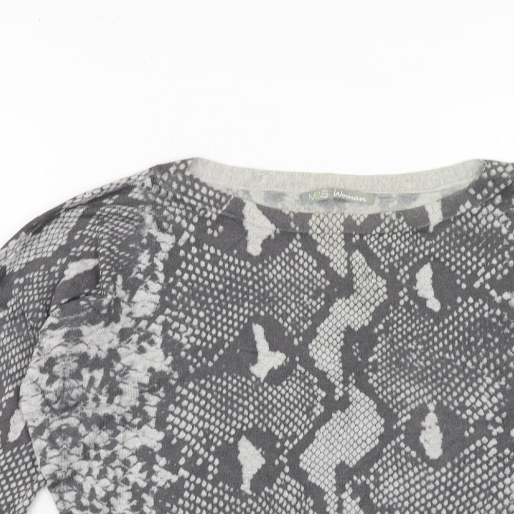 Womens UK Size 10 Marks and Spencer Grey Pullover Jumper