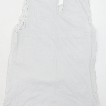 Womens UK Size 8 Principles White Basic Tank