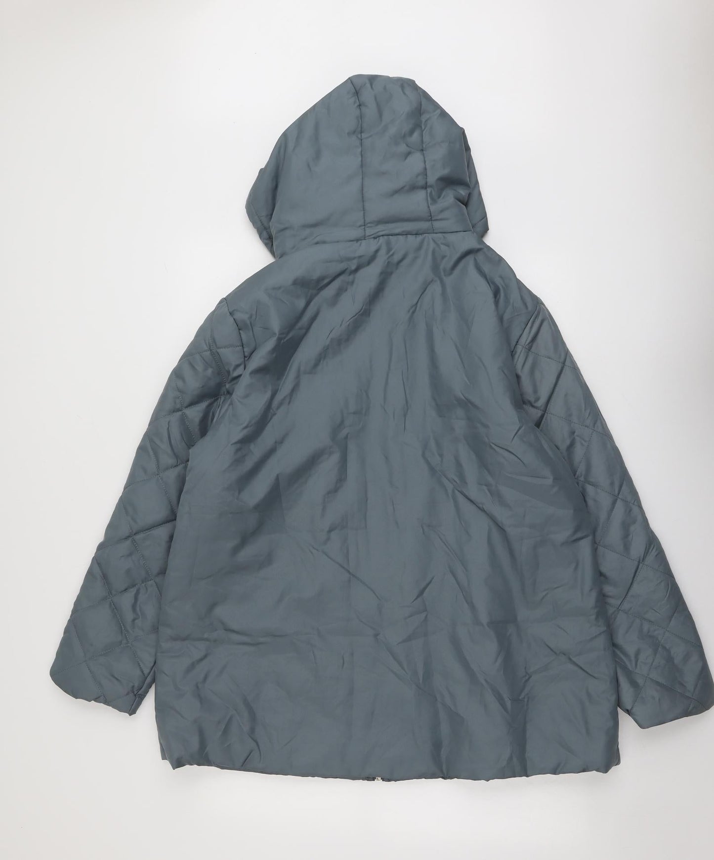 Womens UK Size L Anne De Lancay Blue Quilted Coat