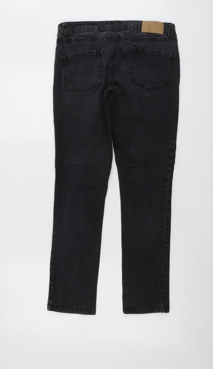 Dorothy Perkins Womens Grey Cotton Skinny Jeans Size 10 L28 in Regular Button