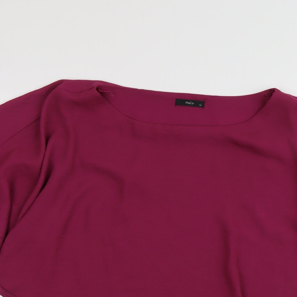 Womens UK Size 14 M&Co Purple Basic Blouse