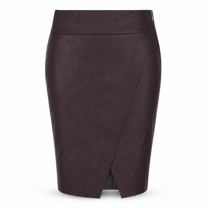 Marks and Spencer Womens Purple Polyurethane A-Line Skirt Size 14 Zip