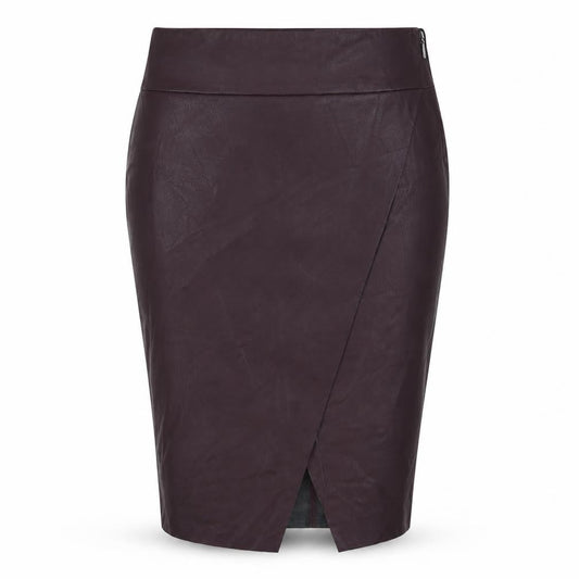 Marks and Spencer Womens Purple Polyurethane A-Line Skirt Size 14 Zip