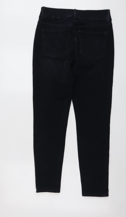 Marks and Spencer Womens Blue Cotton Skinny Jeans Size 12 L27 in Regular Button