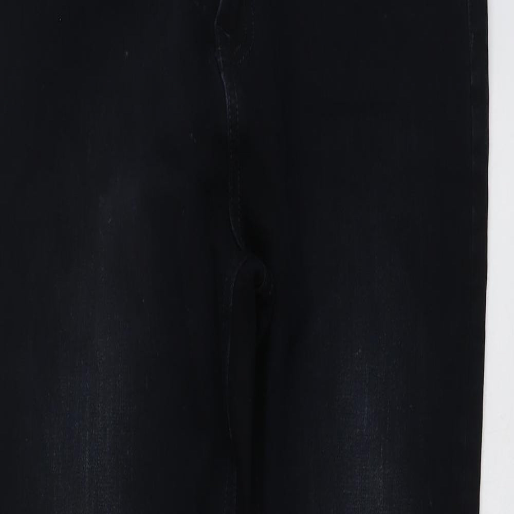 Marks and Spencer Womens Blue Cotton Skinny Jeans Size 12 L27 in Regular Button