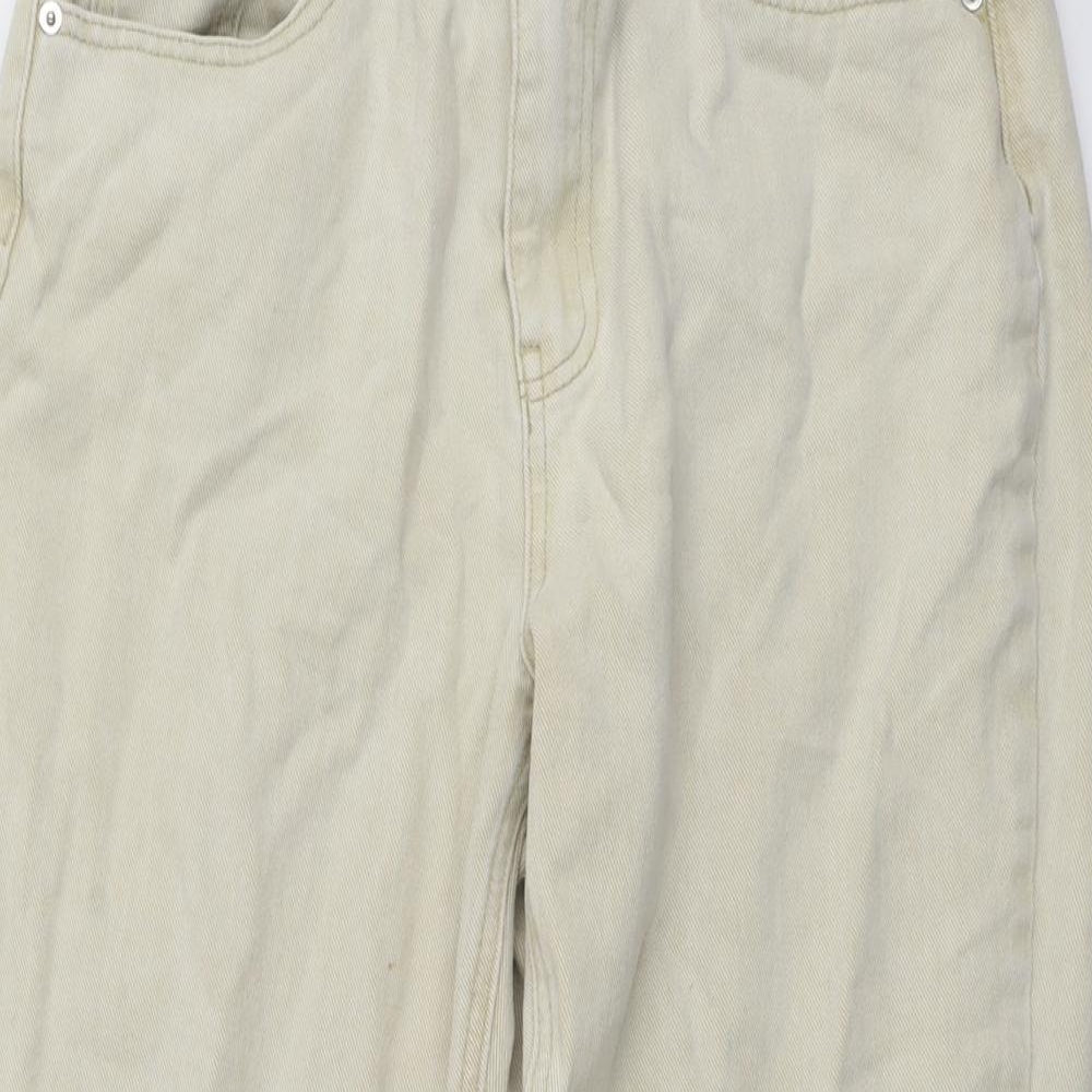 Missguided Womens Beige Cotton Mom Jeans Size 30 in L25 in Regular Button