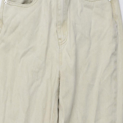 Missguided Womens Beige Cotton Mom Jeans Size 30 in L25 in Regular Button