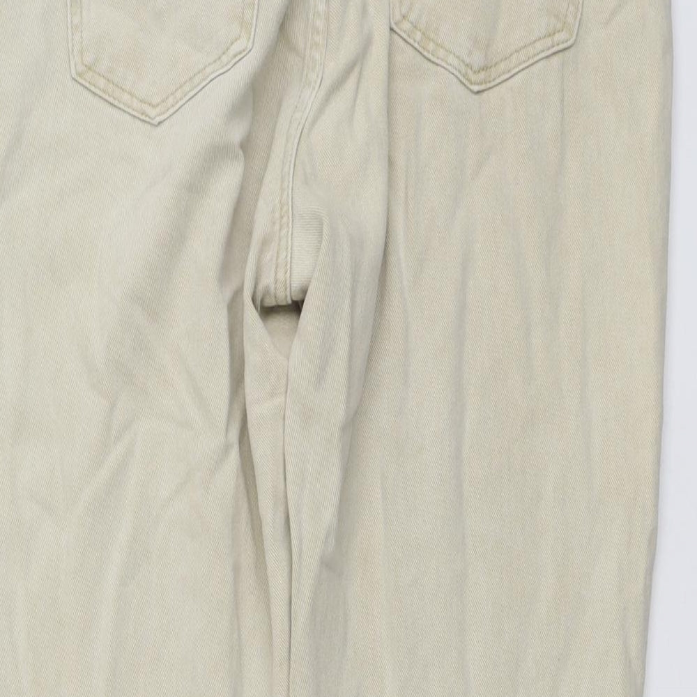Missguided Womens Beige Cotton Mom Jeans Size 30 in L25 in Regular Button