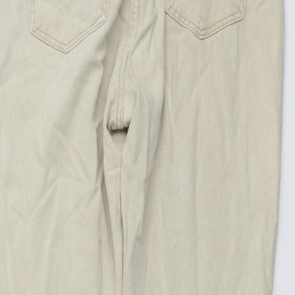 Missguided Womens Beige Cotton Mom Jeans Size 30 in L25 in Regular Button
