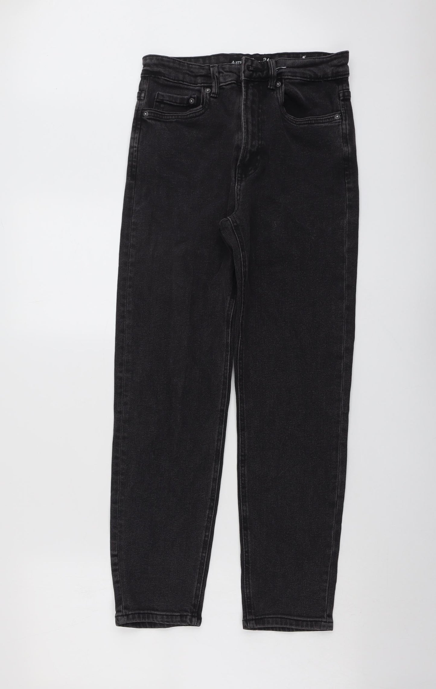 Womens UK Size 8 Stradivarius Regular Fit Straight Grey Jeans