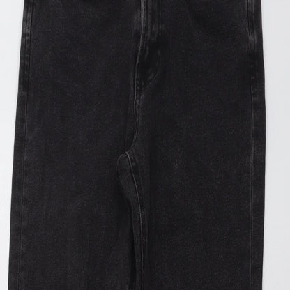 Womens UK Size 8 Stradivarius Regular Fit Straight Grey Jeans