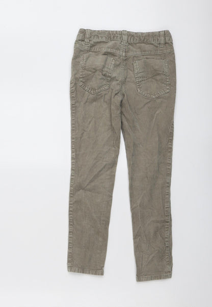 Indigo Girls Beige Cotton Carrot Trousers Size 8 Years Regular Button