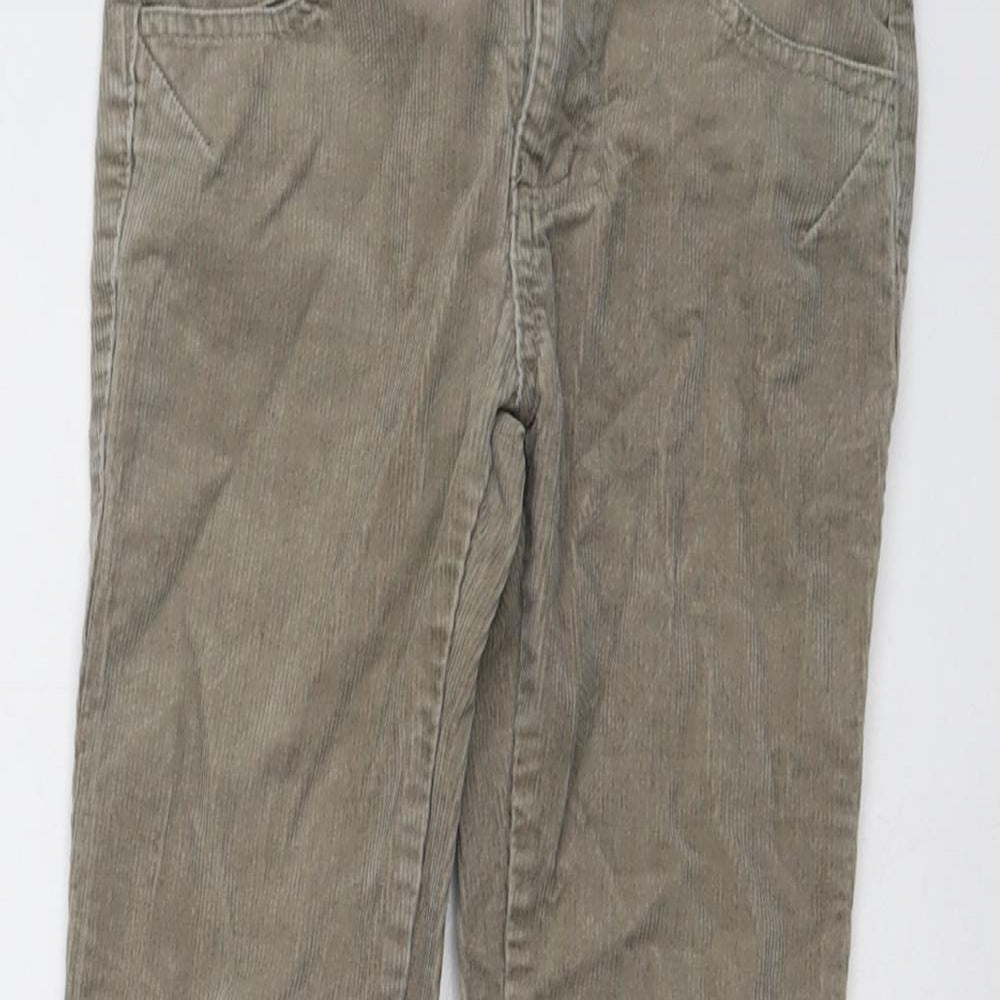 Indigo Girls Beige Cotton Carrot Trousers Size 8 Years Regular Button