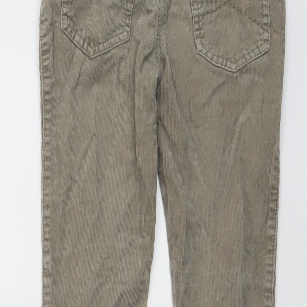 Indigo Girls Beige Cotton Carrot Trousers Size 8 Years Regular Button