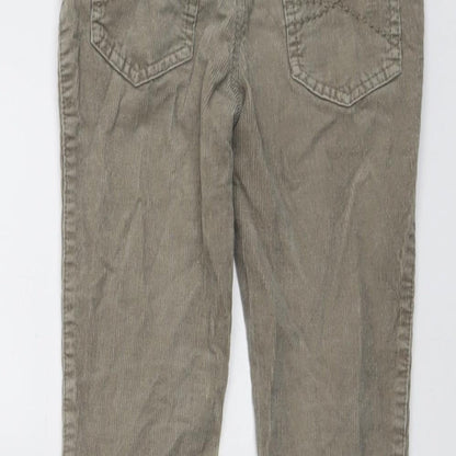 Indigo Girls Beige Cotton Carrot Trousers Size 8 Years Regular Button