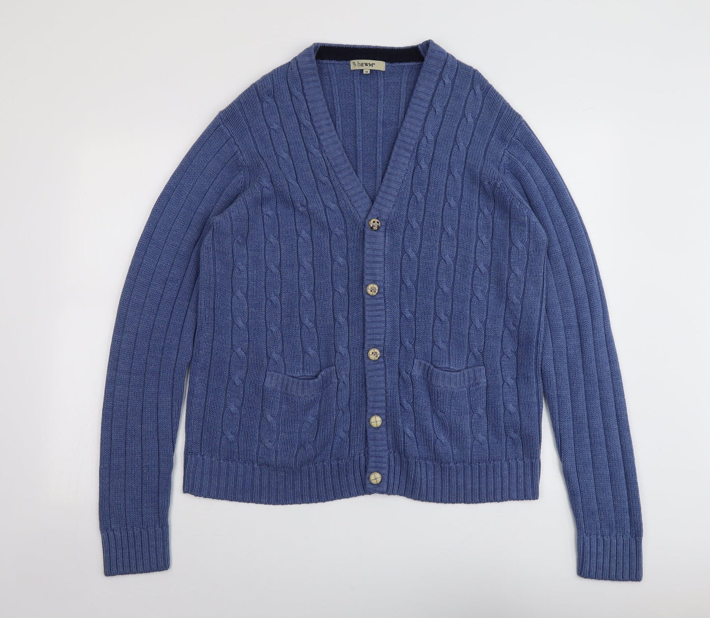 Womens UK Size M EWM Blue Full Zip Jumper