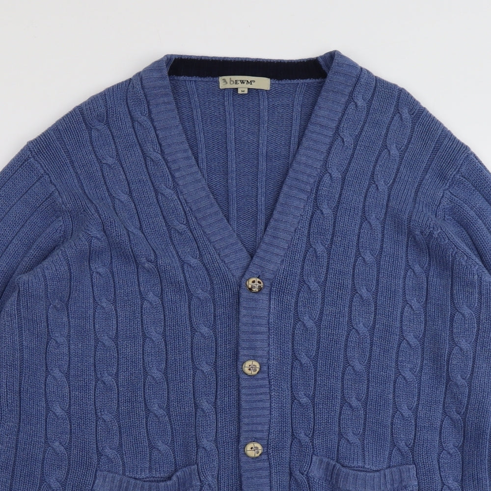 Womens UK Size M EWM Blue Full Zip Jumper