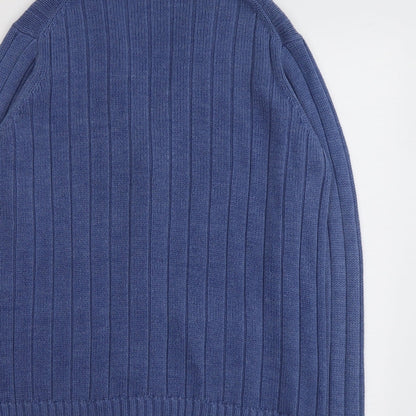 Womens UK Size M EWM Blue Full Zip Jumper