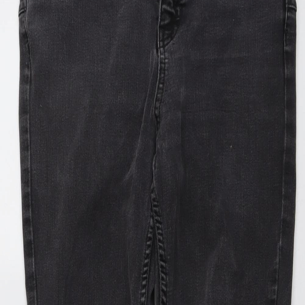 New Look Womens Grey Cotton Skinny Jeans Size 14 L25 in Regular Button