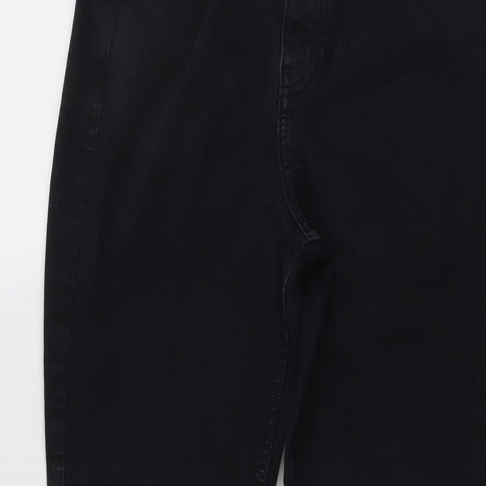 Topshop Womens Black Cotton Skinny Jeans Size 30 in L26 in Regular Button