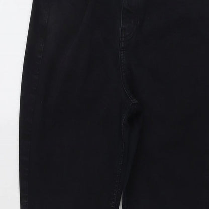 Topshop Womens Black Cotton Skinny Jeans Size 30 in L26 in Regular Button