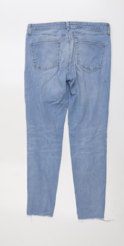 Unqilo Womens Blue Cotton Skinny Jeans Size 29 in L28 in Regular Button