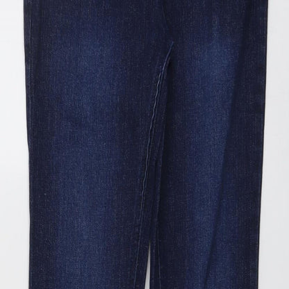 French Connection Girls Blue Cotton Skinny Jeans Size 12-13 Years Regular Button
