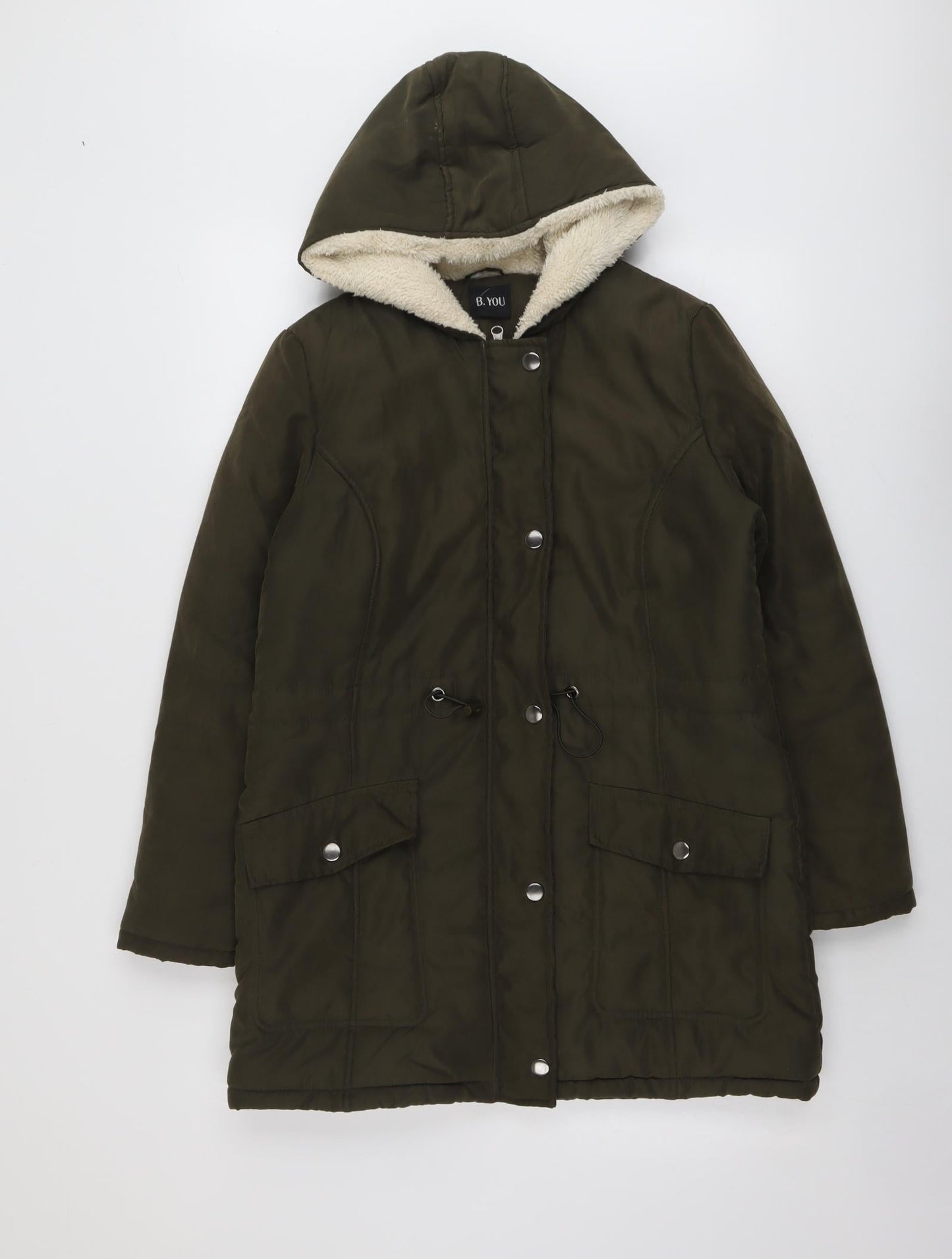 B.YOU Womens Green Jacket Size 10 Zip