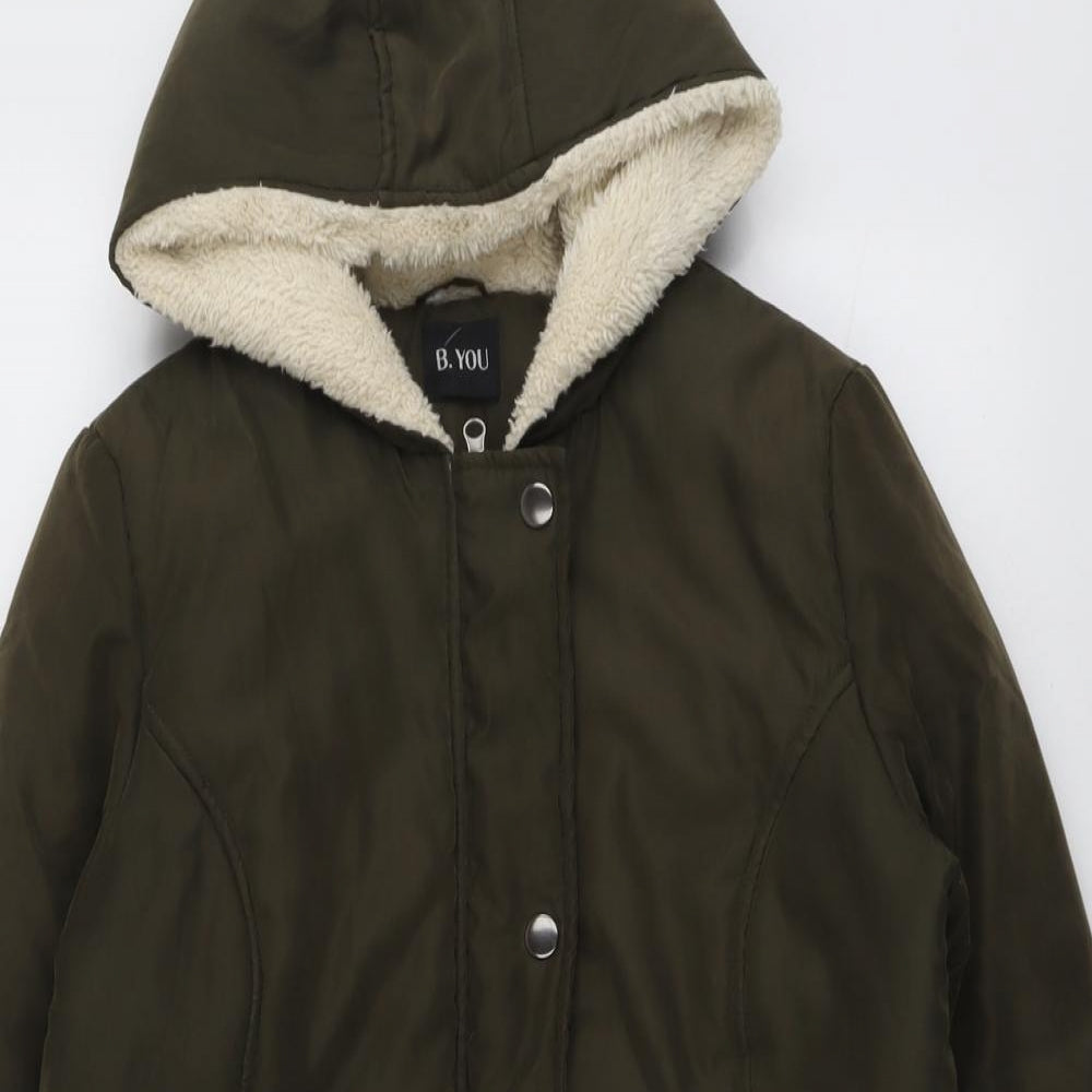 B.YOU Womens Green Jacket Size 10 Zip