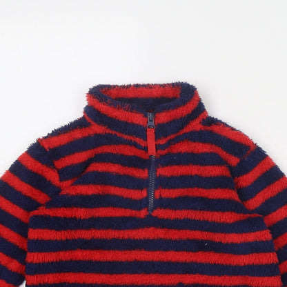 Avenue Boys Blue Striped Polyester Pullover Sweatshirt Size 5-6 Years Zip