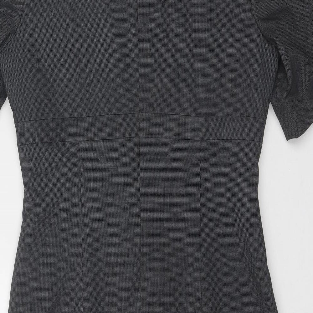 Icona Womens Grey Polyester Pencil Dress Size 8 Square Neck Zip