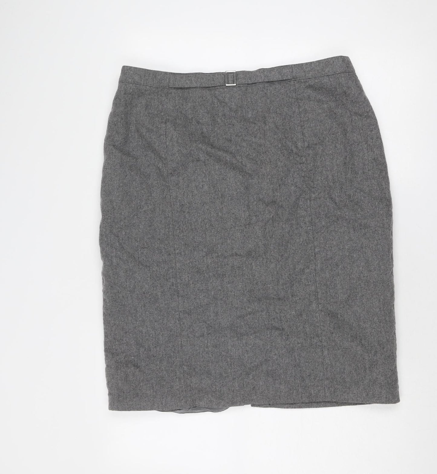 Basler Womens Grey Wool A-Line Skirt Size 36 in