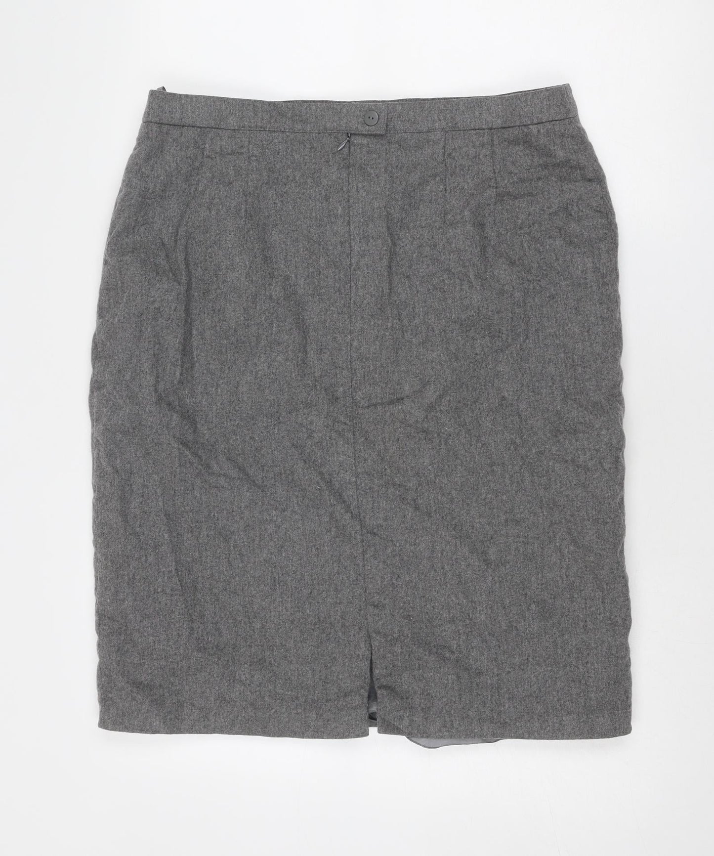 Basler Womens Grey Wool A-Line Skirt Size 36 in