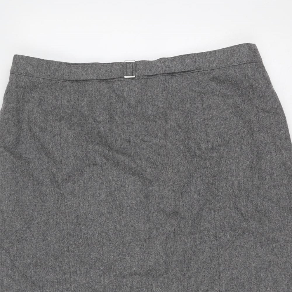 Basler Womens Grey Wool A-Line Skirt Size 36 in
