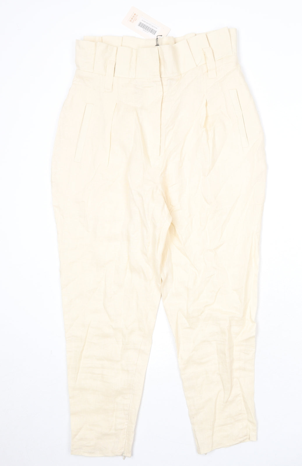 House of Maguie Womens Beige Polyester Chino Trousers Size M Regular Zip
