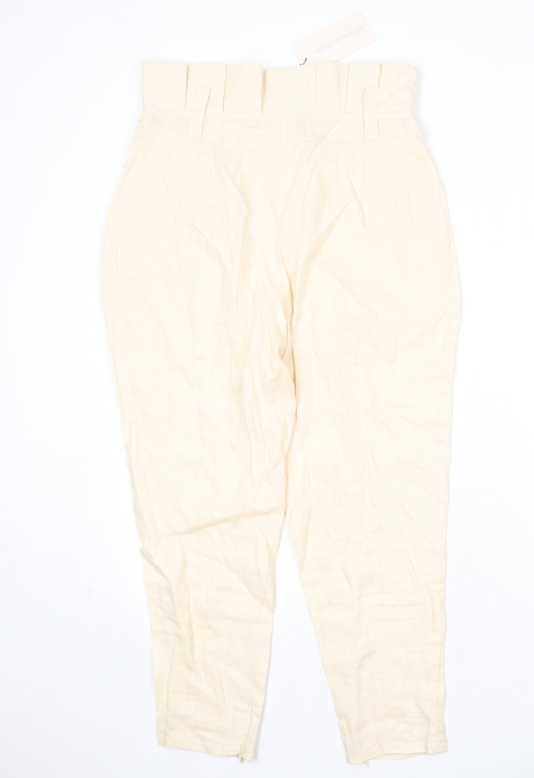 House of Maguie Womens Beige Polyester Chino Trousers Size M Regular Zip