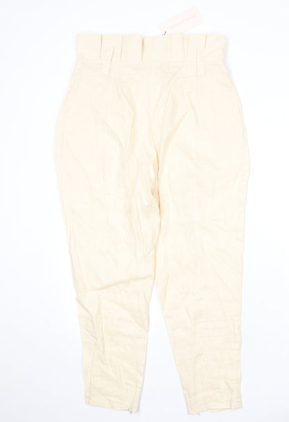 House of Maguie Womens Beige Polyester Chino Trousers Size M Regular Zip