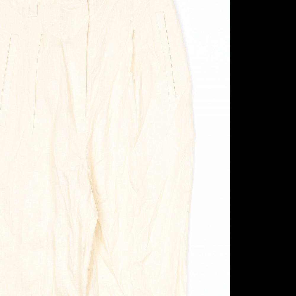 House of Maguie Womens Beige Polyester Chino Trousers Size M Regular Zip