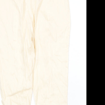 House of Maguie Womens Beige Polyester Chino Trousers Size M Regular Zip