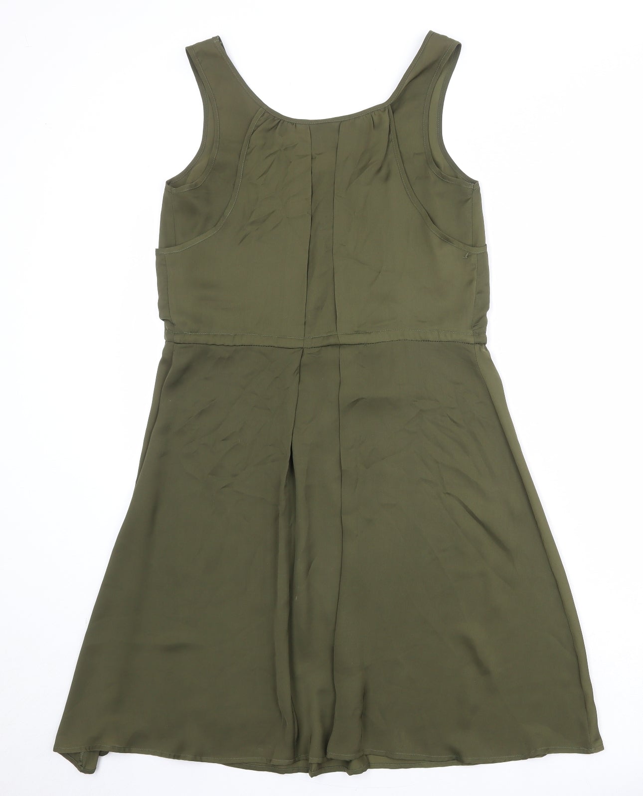 VERO MODA Womens Green Polyester Tank Dress Size S Scoop Neck Pullover